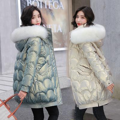 Chaqueta de Invierno para Mujer Parkas Moda Cuello de Piel con Capucha Gruesa Cálida Parkas Casual Femenina Larga Ropa de Nieve Abrigo Exterior