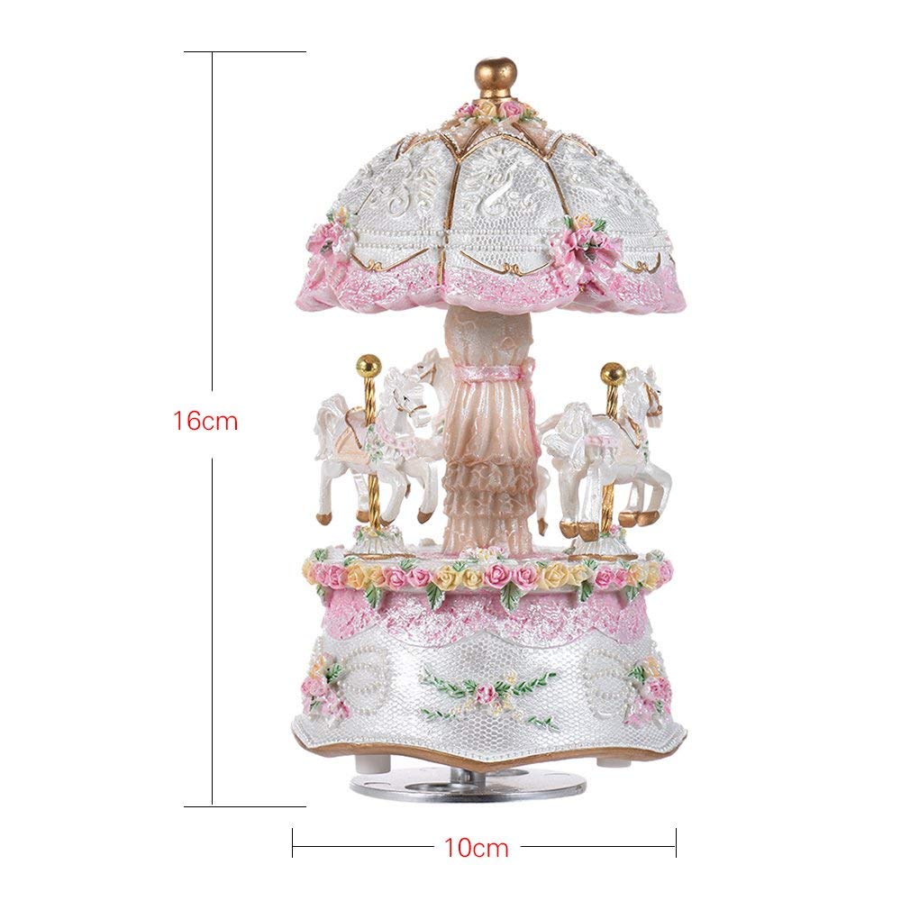Music Box Birthday Gift, Colorful LED Light Merry-Go-Round, Christmas Gift for Girls, Women, and Girlfriends