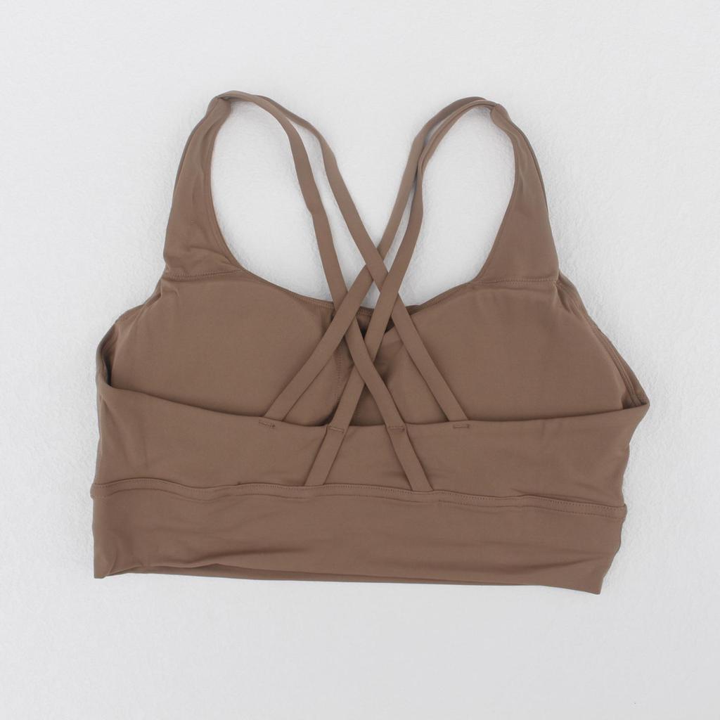 Lulu Yoga Fitness Crossback Nude Sports Bra for Women – Shock Absorption, Stylish, Gathered Design