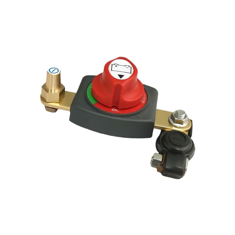 High Current 250A Brass Battery Disconnect Switches for Automotive Marine Motorhome Applications Featuring Easy Tool Free Installation and Corrosion
