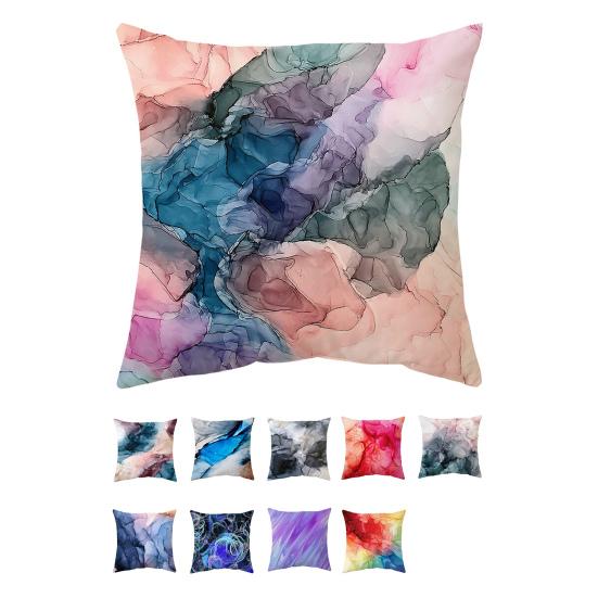 Pillow Cover Soft Texture Easy Care Polyester Abstract Marble Printed Cushion Throw Case Furniture Supplies