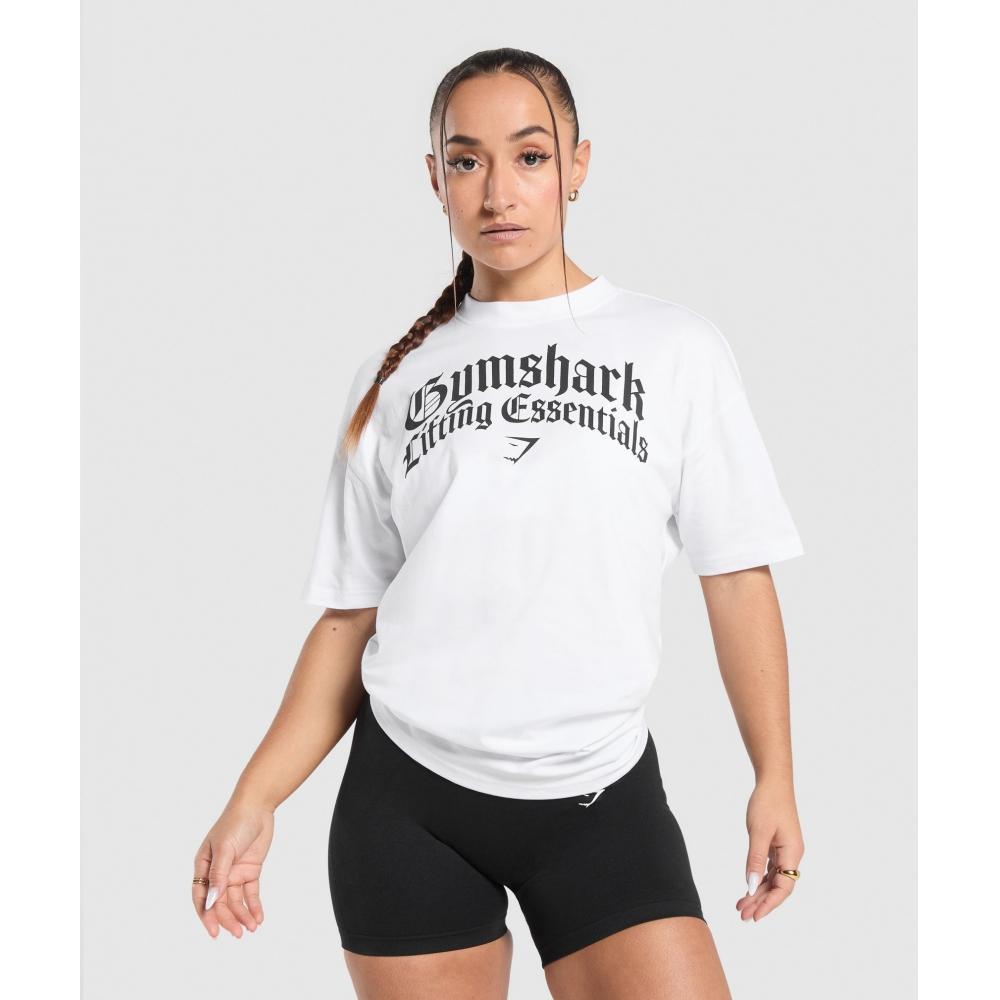 

Gymshark Футболка свободного кроя Lifting Essentials белая B2b3h Wb57 L