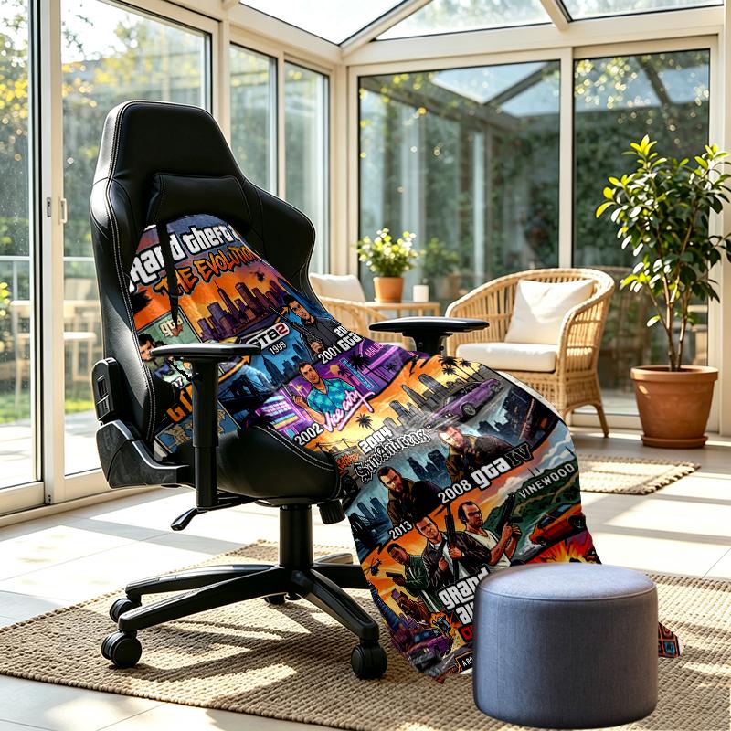 Coperta con Stampa Grand Theft Auto VI - Morbida e Confortevole, per Camera da Letto, Viaggio, Divano, Decorazione Casa - Regalo di Compleanno o Natale per Amico