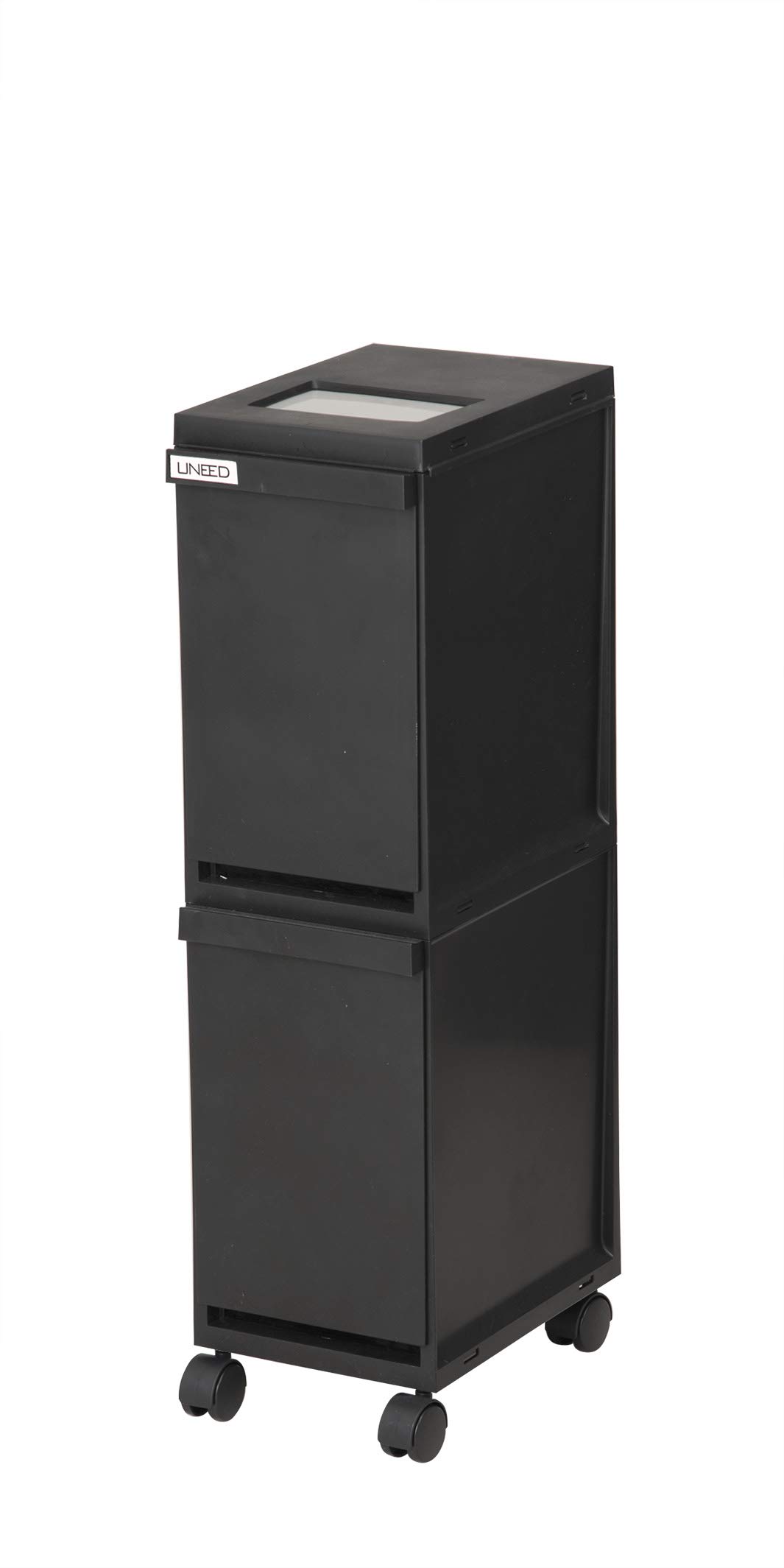 

Мусорный бак Shinki Gosei Tombo Unido Trash 2 Tier Can для утилизации мусора без открывания с 20 Ширина x Глубина x Высота Включает в себя сделанный в Японии контейнер, чёрный