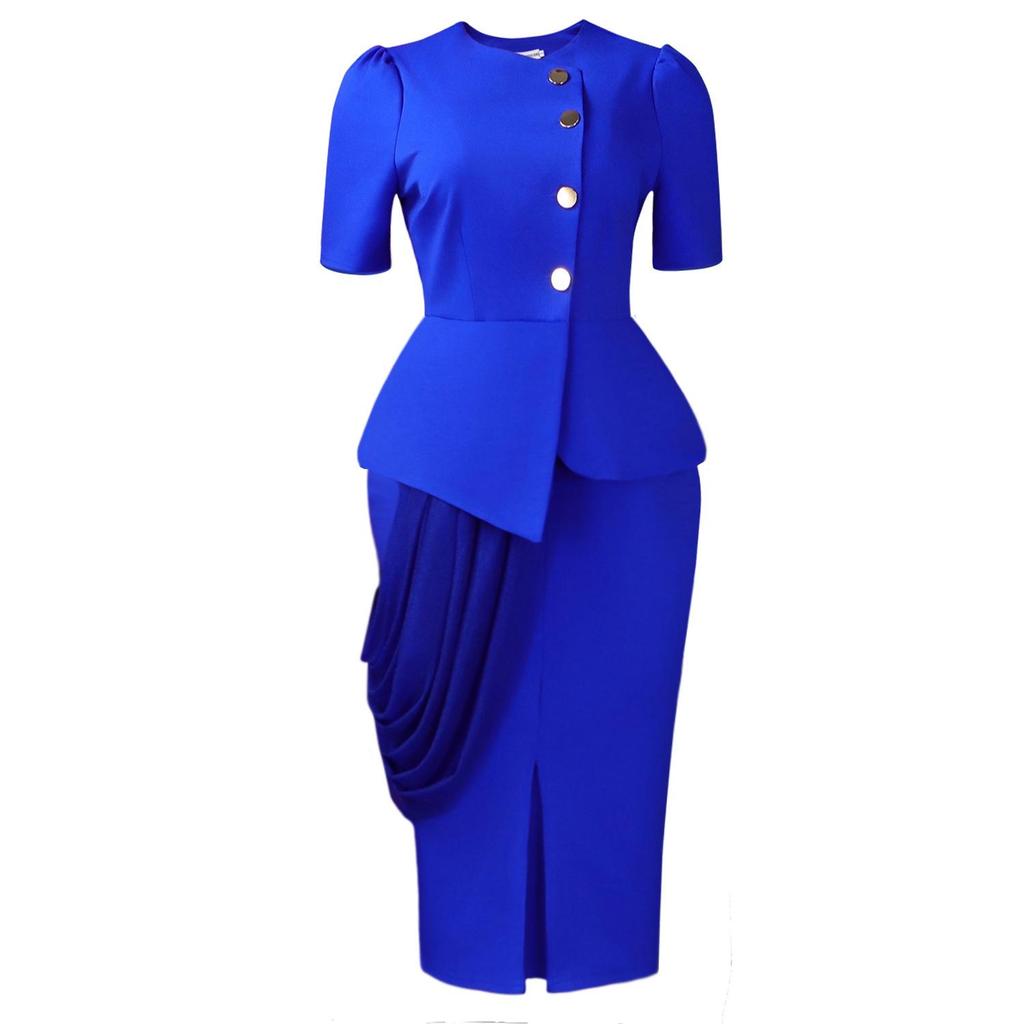 D613 Elegant Women's Fashionable Bodycon Top & Skirt Two-Piece African Set 2025