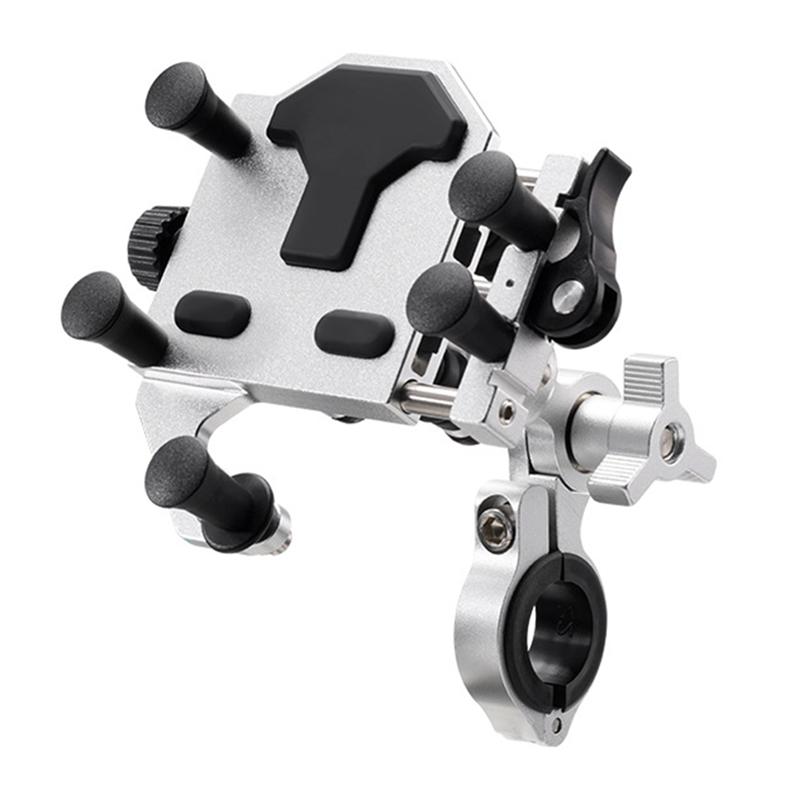 Precise Phone Stand Shock-Absorbing 360° Rotary Adjustable Formotorcycle Pedal Electric Vehicle Universal Navigation Bracket Sil
