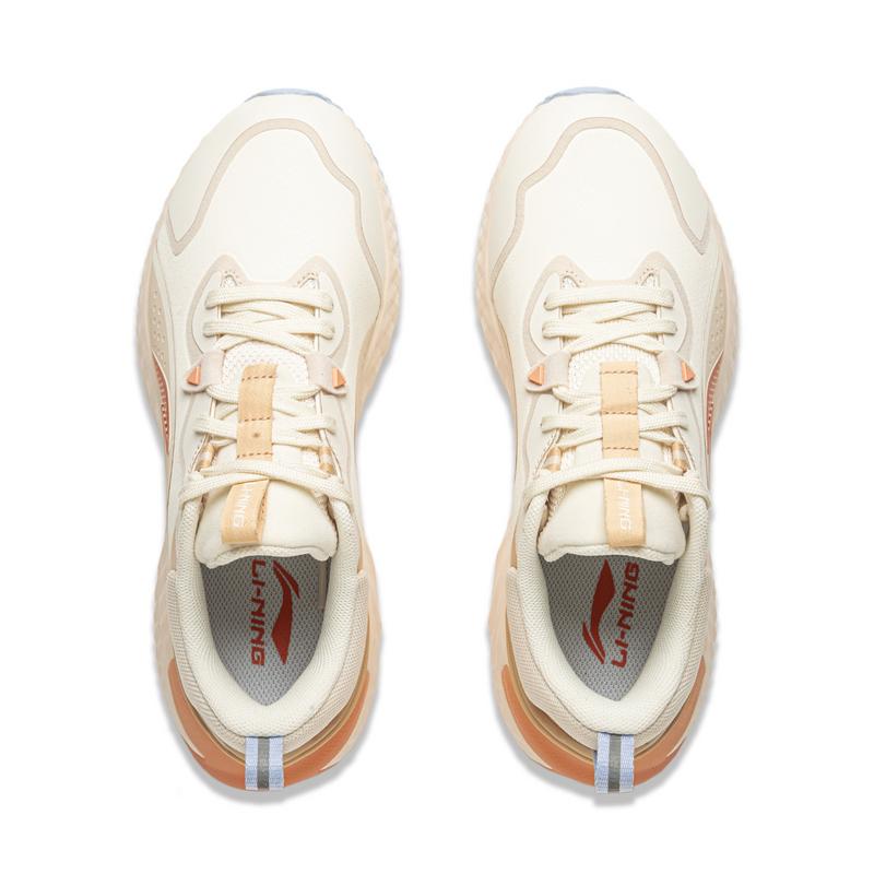 New LiNing Cushioning Anti Slip And Wear Resistant Low Top Casual Shoes Women's Beige Khaki AGLU306-1