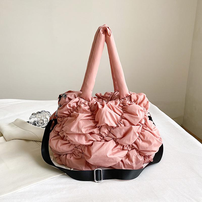 2024 New Bubble Down Cotton Bag Female Pleated Nylon Shoulder Crossbody Bag For Women Large Capacity Fashion Armpit Bags
