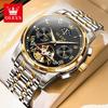 Olevs 6617 Automatic Mechanical Luxury Men's Watches Waterproof Luminous Hands Chronograph Wristwatch for Men Montre Relojes Uhr