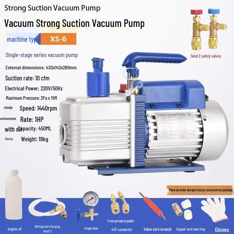 Portable Single/Double Stage Vacuum Pump for Air Conditioners, Refrigerators & Automobiles