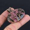 Rhodonite Gemstone Pendant | Oxidized Copper Wire Wrapped | Necklace Pendant | Handmade Copper Pendant Jewelry Gift For Her/himLC-306