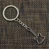 Fashion Hollow Guitar 40x17mm Pendant 30mm Key Ring Metal Chain Bronze   Men Car Gift Souvenirs Keychain