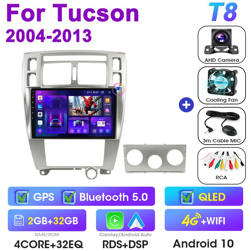 2 Din Android 12 Car Radio For Hyundai Tucson 2004 -2013 Multimedia Video Player Navigation GPS 4G WIFI Carplay Stereo Head Unit