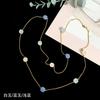 Fashion Beaded Necklaces Long Sweater Chain Necklace Faceted Colorful Candy Fruit Sugar Pendant Crystal Necklace Stainless Steel