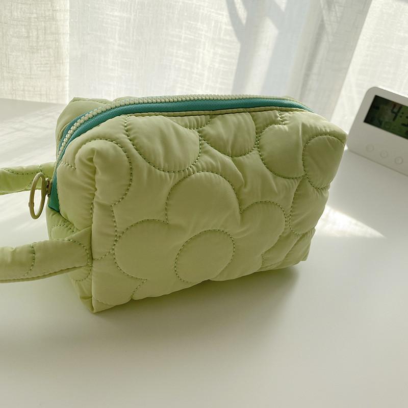 

Street Fashion Small Polyester Flower Makeup Bag Cosmetic Storage Pouch Portable Pen Case зелений