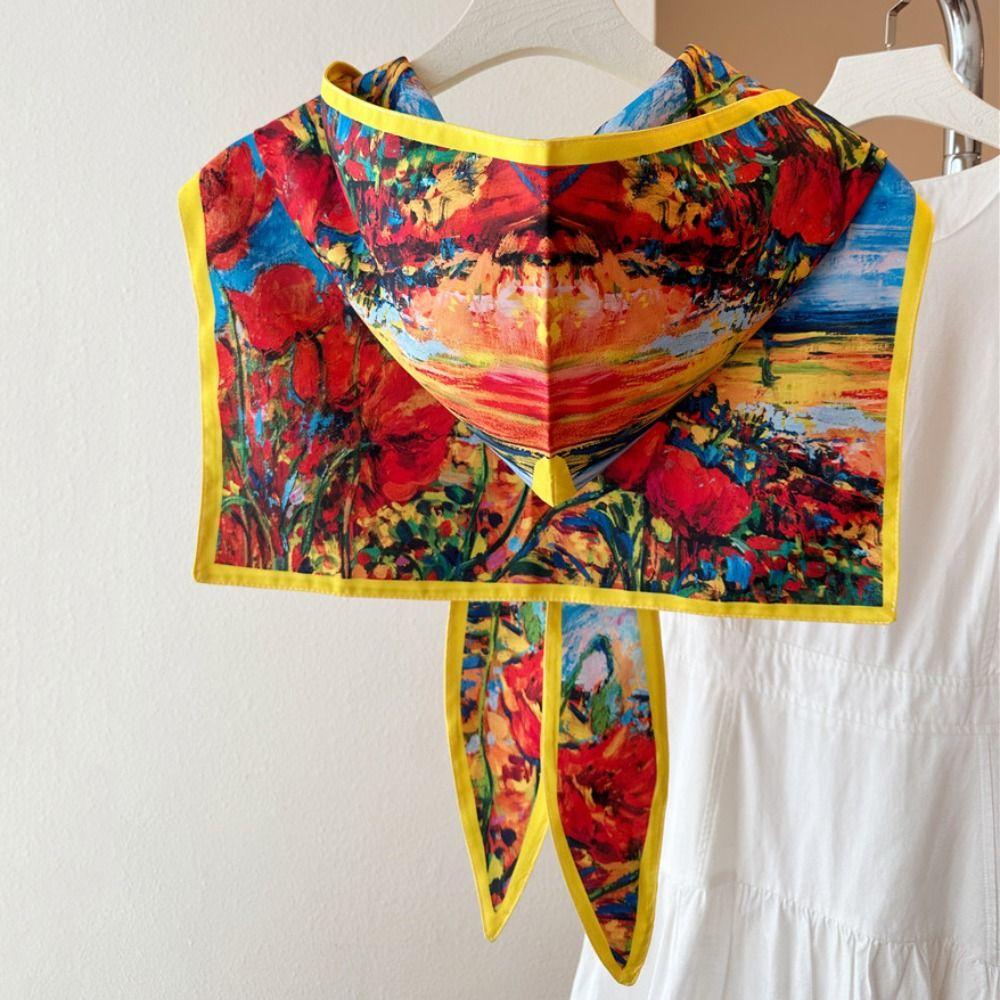 National Style Summer Hooded Silk Shawl Windproof Windproof Headdress Scarves Sunscreen Scarf Lady