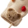 MIKI HOUSE Knitted Mittens with Bear for Boys and Size S Drawstring, Design, Girls, Baby, Kids, Children's Clothing, (1-3 Years), Ivory, 13-7602-490