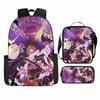 Anime Rucksack Set One Piece Naruto Schultasche für Jungen Schüler Laptop Rucksack Umhängetasche Federmäppchen 3-teilig Große Kapazität Wasserdicht