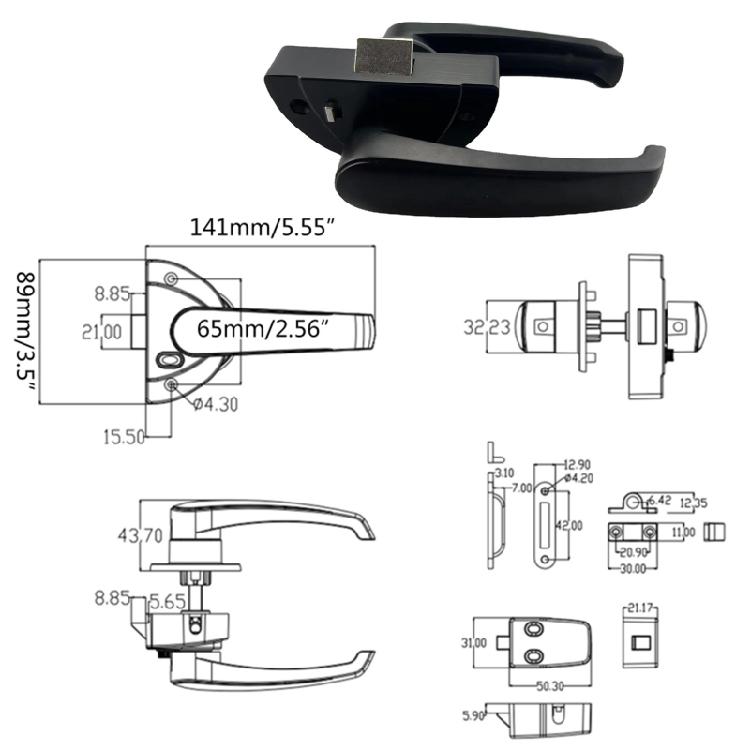 RV Toilet Door Lock Bathroom Door Lock Caravan Boat Handle Lock RV Hardware