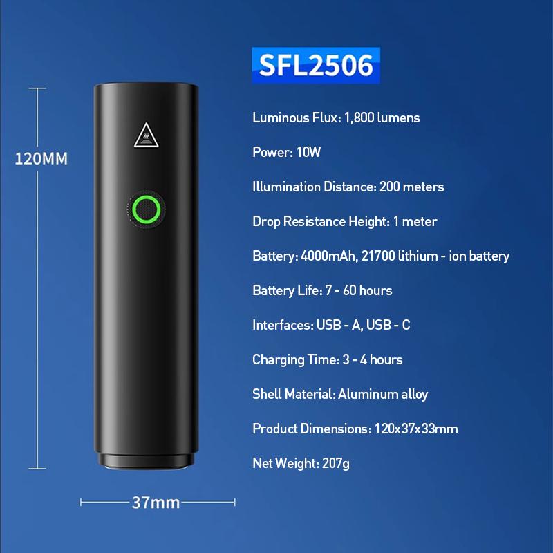 Philips SFL2506 Bike Light Durable Aluminum Alloy Body – Corrosion-resistant and Impact-proof