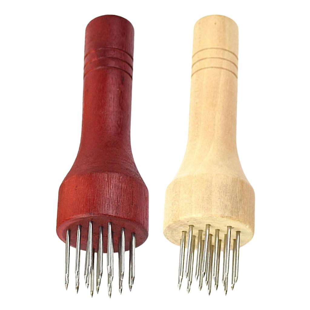 Portable Meat Tenderizer Kitchen Cooking Tool with Wooden Handle for Steak Fish Tenderizing Chicken Beef