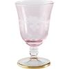 Otsuka Glass "Colorful Poem" Sake Glass, 70ml, with Stand, Pink Flower Kiriko, Made In Japan, 9203-15-1PK-1P