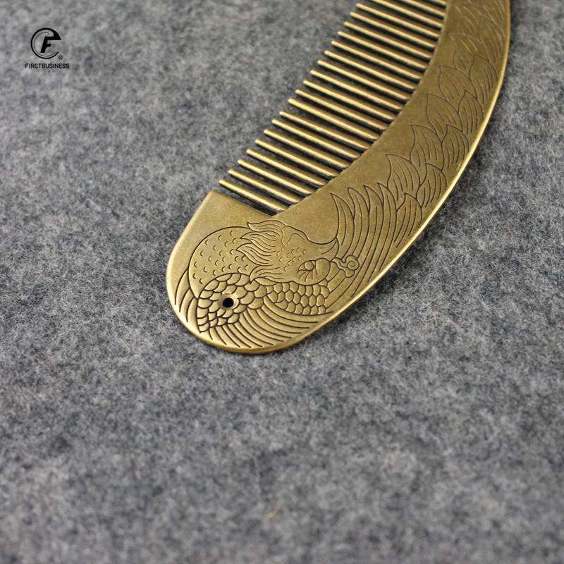 Valentine's Day gift brass copper phoenix Fine-tooth Hairdressing Combs Tangled Straight Hair Comb Care Styling Tool girlfriend