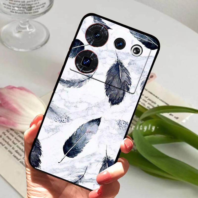 Case For ZTE Nubia Z50 Ultra Case Soft Print Silicone TPU Black Bumper Cover For ZTE Nubia Z60 Ultra Phone Back Coque z50Ultra