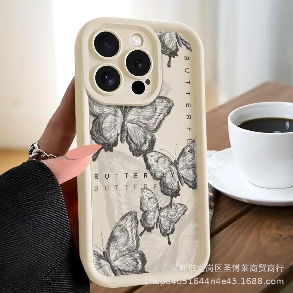 Butterfly English for Apple 15 mobile phone case iphone12promax set 14/13/11/XR emery 16