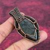 Labradorite Pendant Copper Wire Wrapped Rainbow Moonstone Pendant Gemstone Jewelry