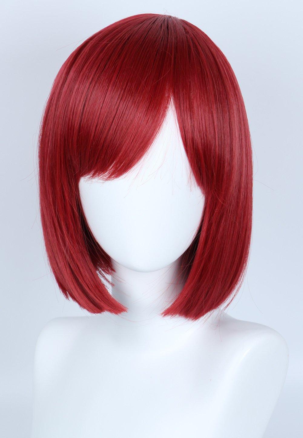 

Linfairy Himitsuko Красный Боб Косплей Парик, Термостойкий, Аксессуар для костюма, L56