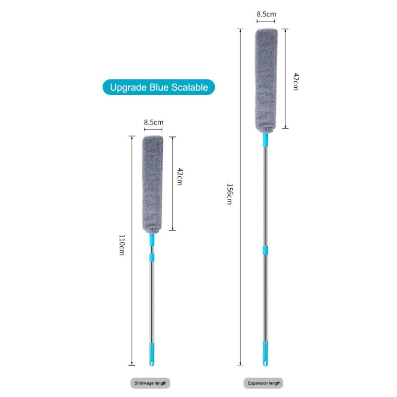 Domácí mop s dlouhou rukojetí, teleskopický kartáč na prach, žaluzie, kartáč na prach, odstranění prachu z mikrovlákna, kartáče na čištění domácnosti