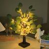 55 LED Bead Eucalyptus Tree Table Lamp Artificial Potted Greenery Plant with Light Simulated Bonsai Night Light for Bedroom Living Room Office Decor