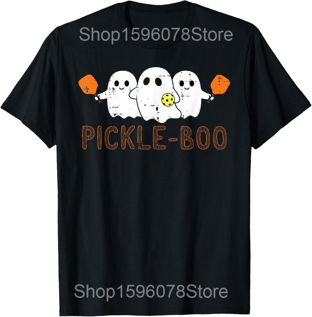 Funny Skeletons Playing Pickleball Paddle T Shirts Men Pure Cotton Humor Streetwear Tee Shirt Short Sleeve Unisex Loose Clothing