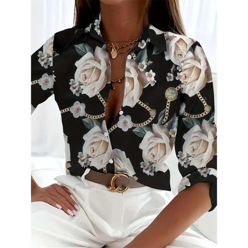 Hot Ladies Shirt 3D Print Long Sleeve Loose Shirts Hawaiian Shirts Fashion and Casual Character Size Comfortable Fabric
