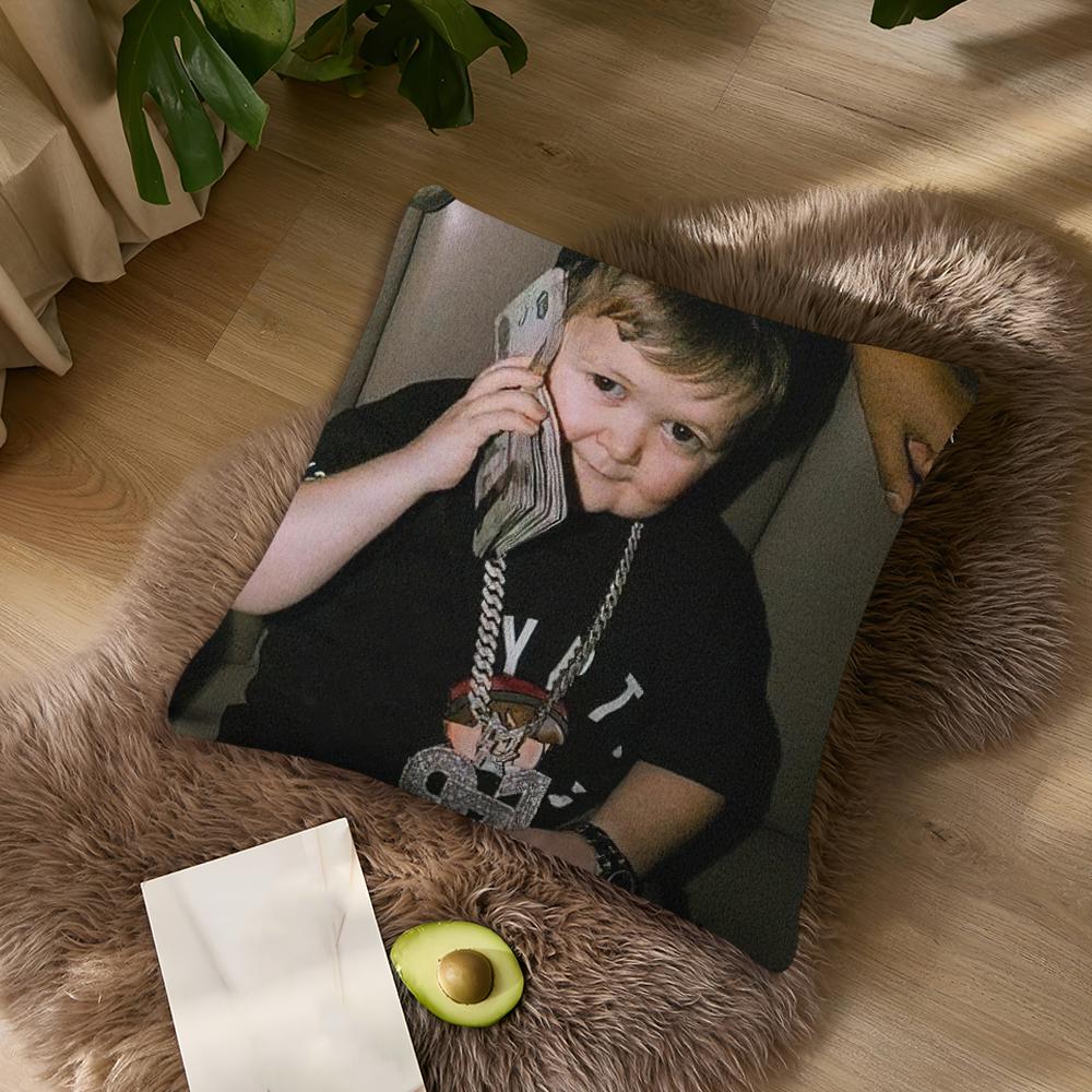 Funny H-Hasbullas Boy cushion cover Living Room Accent Couch Back Support Square Lounge Restful Nap Companion Pillow Case