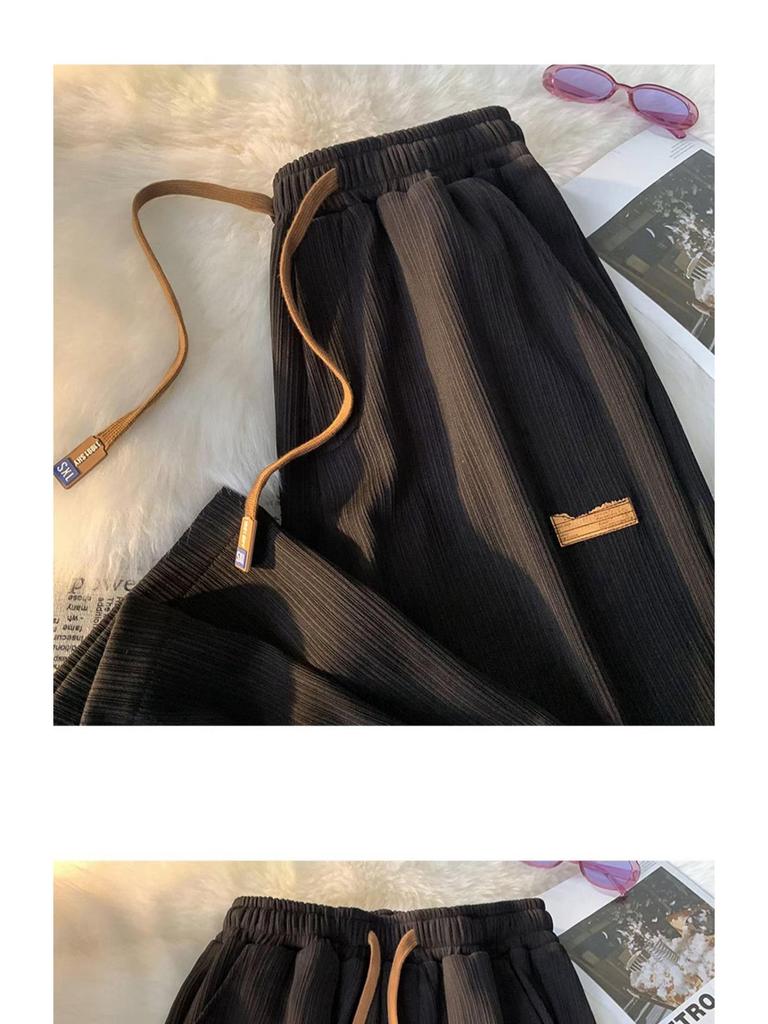 2024 Summer Unisex Ice Silk Wide-Leg Pants - Loose, Trendy Korean Style