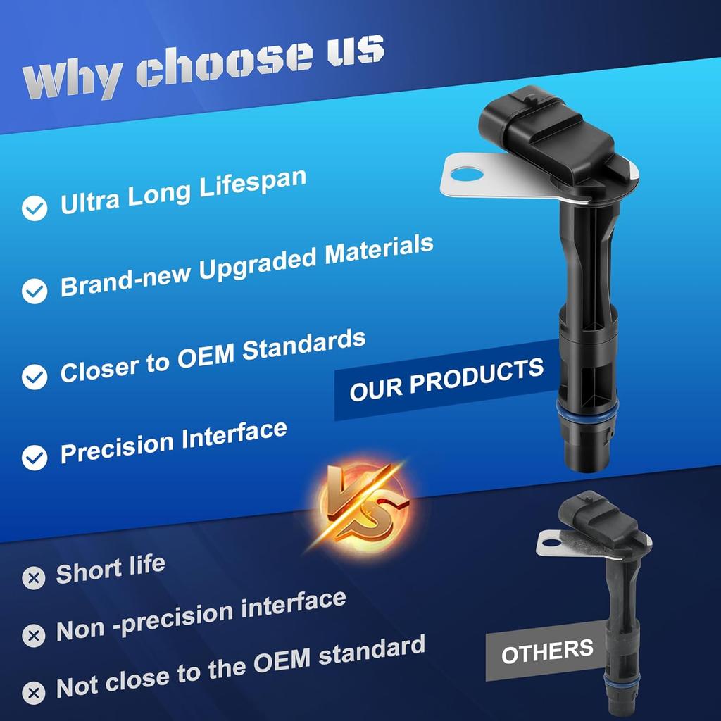 12561211 Camshaft Position Sensor Compatible With 1999-2006 Chevy Silverado Tahoe Express Suburban GMC Sierra Envoy Yukon Savana Cadillac Escalade