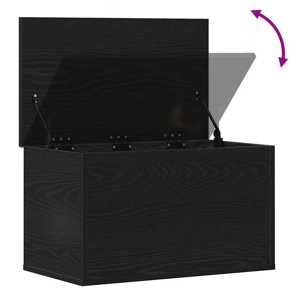 Storage Box Black Oak Effect 60 X 35 X 35 Cm