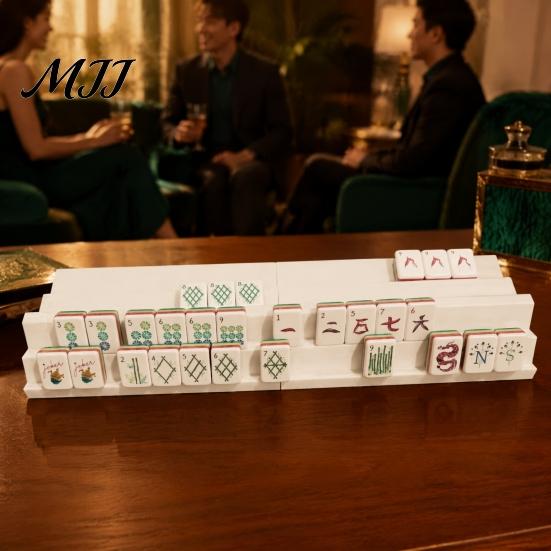 Portable Mahjong Game Accessories 1/2/4Pcs Folding Double Rack, 2 Player Tile Holder Supplies for Up to 1.5 Inches Tiles, Accessory Stands