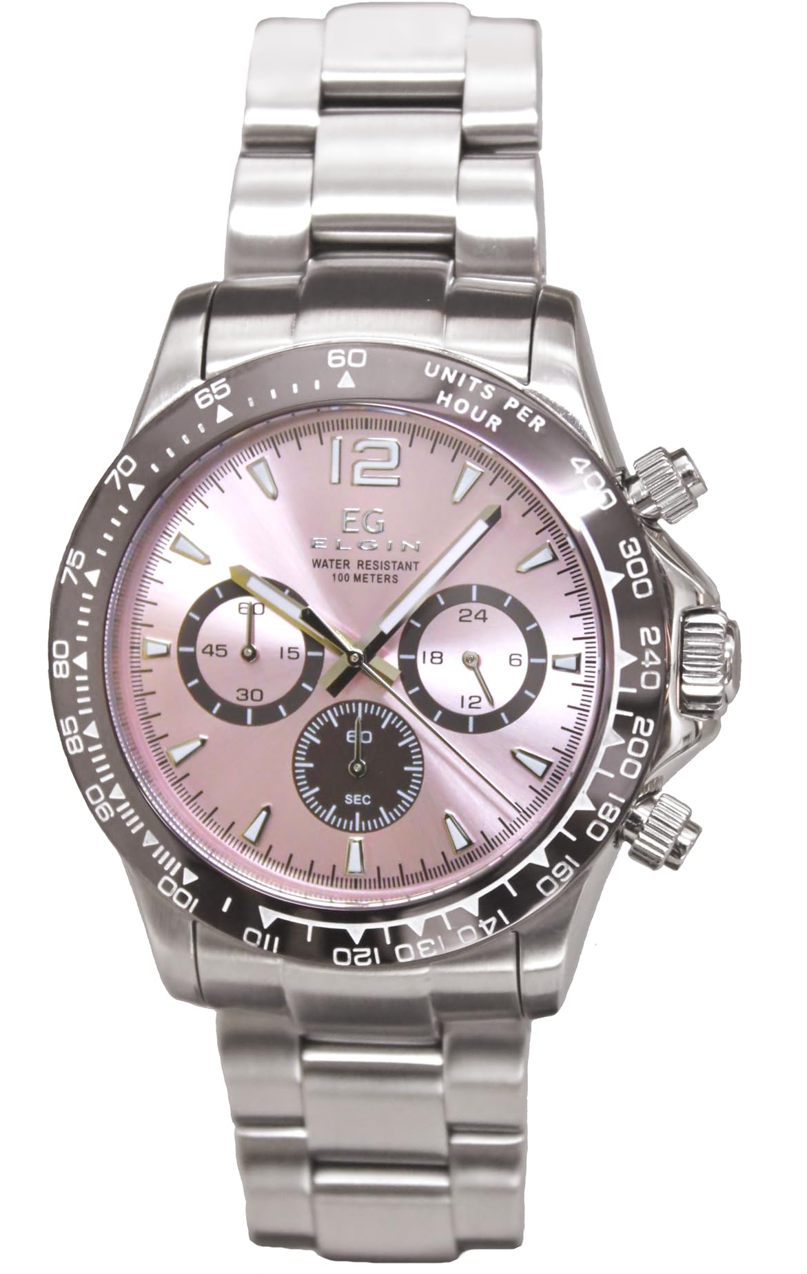 ELGIN Chronograph Watch Pink Authorized [ELGIN] Men s EG-002-P [Domestic Dealer]