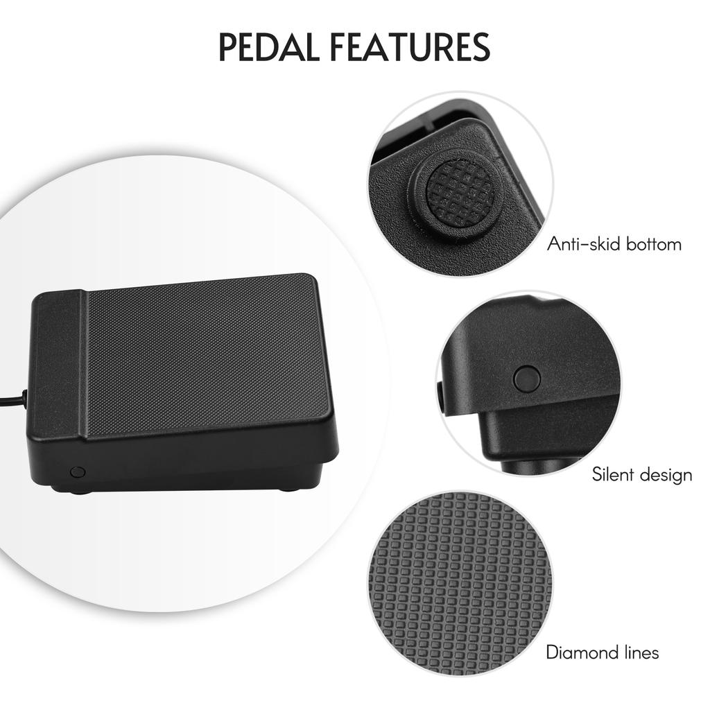 3.5mm Interface Compact Sustain Pedal Universal Dual Pedal for Musical Instruments Portable Folding Piano Electronic
