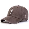 Unisex Cross Embroidery Wash Baseball Caps Spring and Autumn Outdoor Adjustable Casual Hats Sunscreen Hat Sports Cap