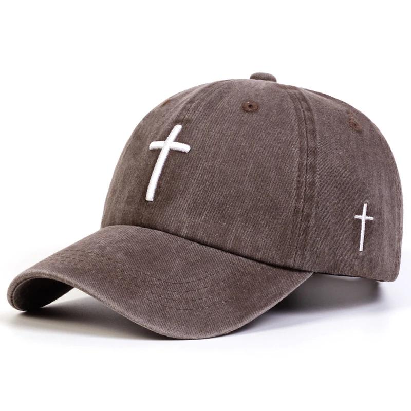 

Unisex Cross Embroidery Wash Baseball Caps Spring and Autumn Outdoor Adjustable Casual Hats Sunscreen Hat Sports Cap