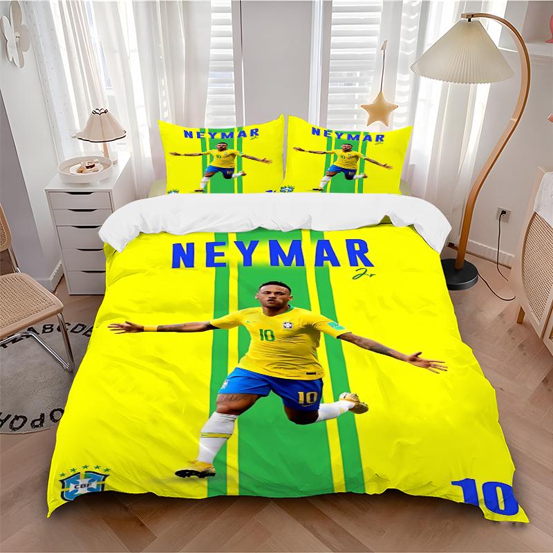 3Pcs Neymar Jr Brazil Celebration Bedding Sets For All Sizes New 3D Printed Bed Cover Comforter Duvet Cover Pillowcase Bedroom Decoration