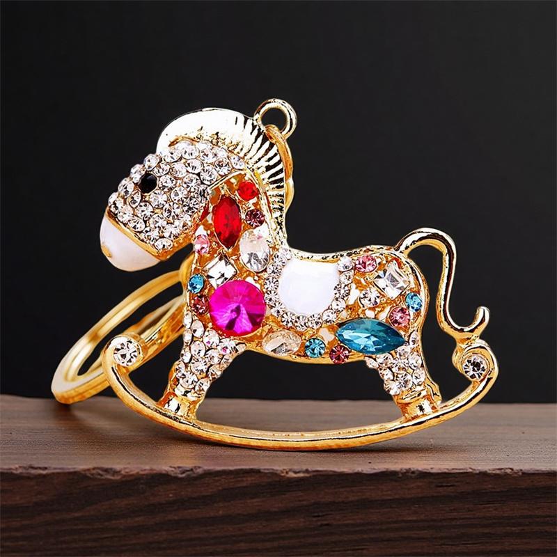 Cute Owl Crystal Rhinestones Crsytal Car Bag Keys Exquisite Pendant Cartoon Trendy Animal Key Chains Bag Charm