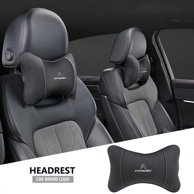 1Pcs Car Seat Headrest Auto Logo Neck Pillow For Citroen C1 DS3 C2 C3 Vts C4 Saxo C4L C5 C6 C8 Xsara C3-XR Picasso Berlingo