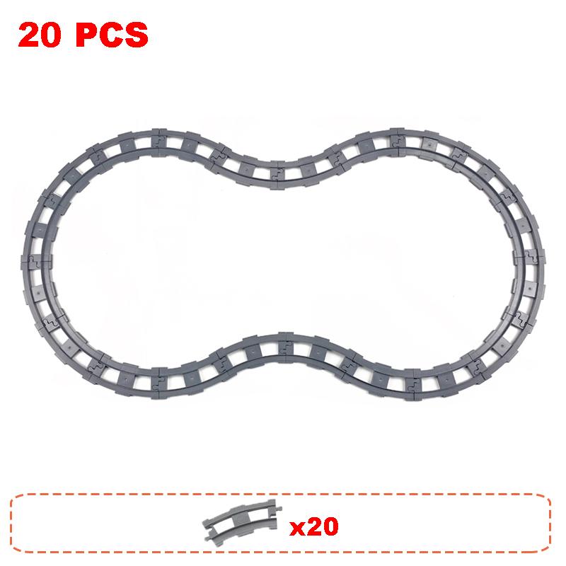 Non-Toxic Rail Transport Big Size Building Blocks Creative Track Accessories Assemble Toys For Children Bricks Compatible City Train Set
