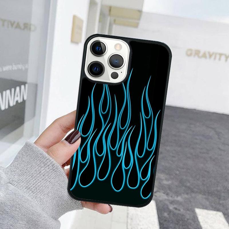 Matte Flames Phone Case For iPhone 17 Air 15 16 Cover  11 13 14 Pro Max 12 Plus Max Fundas