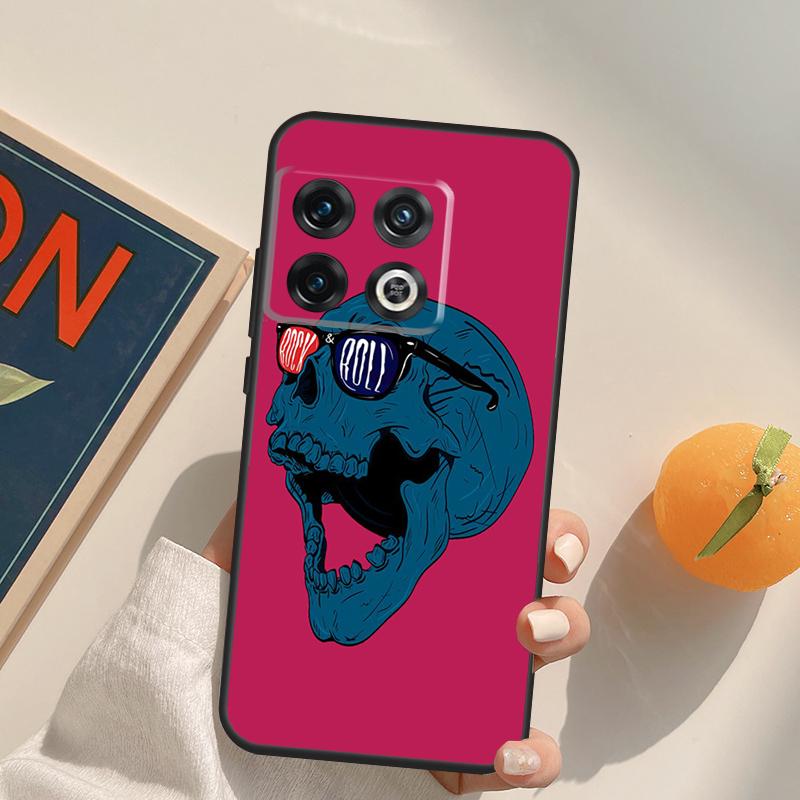 Rock and Roll Skull Case For OnePlus 15 13 12 11 13R 12R 10T 8T 13T OnePlus Nord 5 CE 3 2 4 Lite N20 N30 Cover